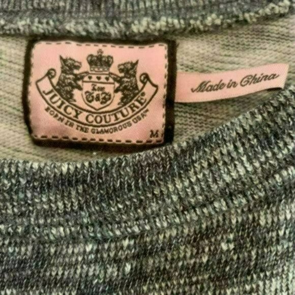 Juicy Couture Gray 3/4 Sleeves Drawstring Waist Cotton Slip On Dress Size M - Picture 3 of 11